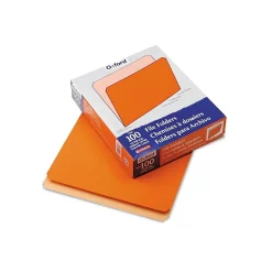 Pendaflex Two-Tone Top-Tab File Folders, Straight-Cut Tab, Letter Size, Orange, 100/Box (PFX 152 ORA) Outlet