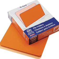 Pendaflex Two-Tone Top-Tab File Folders, Straight-Cut Tab, Letter Size, Orange, 100/Box (PFX 152 ORA) Outlet