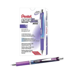 Pentel EnerGel Deluxe RTX Retractable Gel Pens, Medium Point Needle Tip, Ink, 12/Pack (BLN77-V) Purple Sale