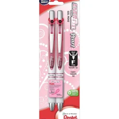 Pentel EnerGel Pearl Deluxe RTX Retractable Liquid Gel Pen, Fine Point, Black Ink, 2/Pack (BLN75WBP2PA) Online