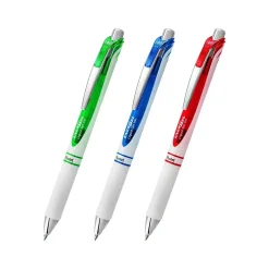 Pentel EnerGel Pearl Retractable Gel Pens, Medium Point, 0.7mm, Assorted Inks, 3/Pack (BL77WBPS3M3) New