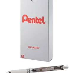 Pentel EnerGel Retractable Gel Pen, Medium Point, Black Ink, Dozen (BLN77PW-A) Discount