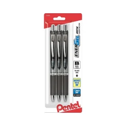 Pentel EnerGel RTX Retractable Gel Pen, Bold Point, Black Ink, 3/Pack (BL80BP3A) Hot