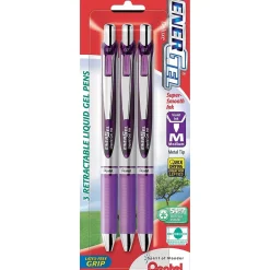 Pentel EnerGel RTX Retractable Gel Pens, Medium Point, 0.7mm, Ink, 3/Pack (BL77BP3V) Purple New
