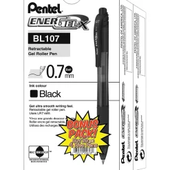 Pentel EnerGel-X Retractable Roller Gel Pens, Medium Point, Black Ink, 24/Pack (BL107ASW2) Clearance