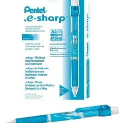 Pentel e-sharp Mechanical Pencil, 0.5mm, #2 Medium Lead, Dozen (AZ125S) New