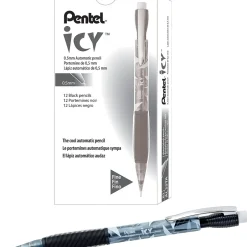Pentel Icy Mechanical Pencil, 0.5mm, #2 Medium Lead, Dozen (AL25TA) Clearance