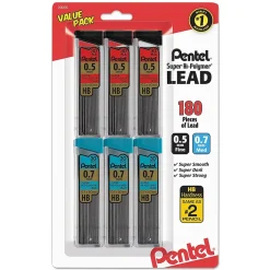 Pentel Premium Hi-Polymer Lead Refill, 0.7mm, 30/Leads, 6/Pack (C257BPHB6) Clearance