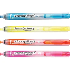 Pentel ® Recycled Handy-Lines Slim Retractable Highlighters, 4/Pack (SXS15BPS4M) Discount