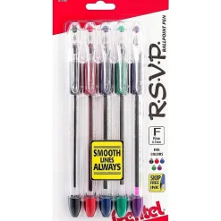 Pentel R.S.V.P. Ballpoint Pens, Fine Point, Assorted Ink, 5 Pack (BK90BP5M) Best