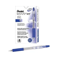 Pentel R.S.V.P. RT Retractable Ballpoint Pens, Medium Point, Blue Ink, Dozen (BK93-C) Clearance