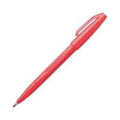 Pentel Sign Felt Pens, Fine Point, Red Ink, Dozen (S520B)