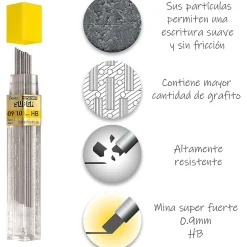 Pentel Super Hi-Polymer Lead Refill, 0.9mm, 15/Leads (50-9HB) Online