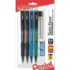 Pentel Twist-Erase EXPRESS Mechanical Pencil, 0.5mm, #2 Medium Lead, 4/Pack (QE415LZBP4) Discount