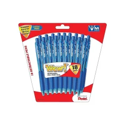 Pentel WOW! Retractable Ballpoint Pens, Medium Point, Blue Ink, 18 Pack (BK440BP18C) Best