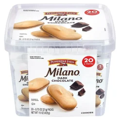 Cookies<Milano Pepperidge Farm Double Dark Chocolate Cookies, 0.75 oz, 20/Pack (220-02248)