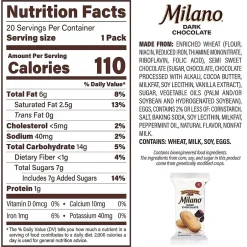 Cookies<Milano Pepperidge Farm Double Dark Chocolate Cookies, 0.75 oz, 20/Pack (220-02248)