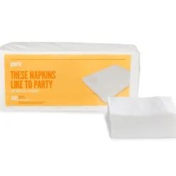 Napkins<Perk ™ Luncheon Lunch Napkin, 1-ply, White, 400 Napkins/Pack (PK28584)