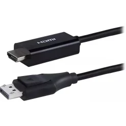 Hdmi Cables<Philips 6' Display Port to HDMI Audio/Video Cable, Male to Male, Black (SWV9216G/27)