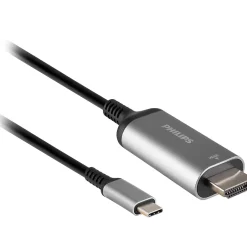 Usb Cables<Philips Elite SWV9120C/27 6' USB-C to HDMI Adapter Cable, M/M, Black/Silver