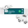 Extension Cords<Philips EZ Grip 8' Indoor/Outdoor Extension Cord, 3-Outlet, 16 AWG, White (SPC3183EZT1/37)