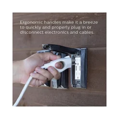 Extension Cords<Philips EZ Grip 8' Indoor/Outdoor Extension Cord, 3-Outlet, 16 AWG, White (SPC3183EZT1/37)