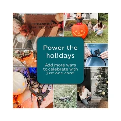 Extension Cords<Philips EZ Grip 8' Indoor/Outdoor Extension Cord, 3-Outlet, 16 AWG, White (SPC3183EZT1/37)