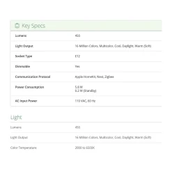 Smart Bulbs<Philips Hue E12 Bluetooth Smart LED Bulb White and Color Ambiance (556968)