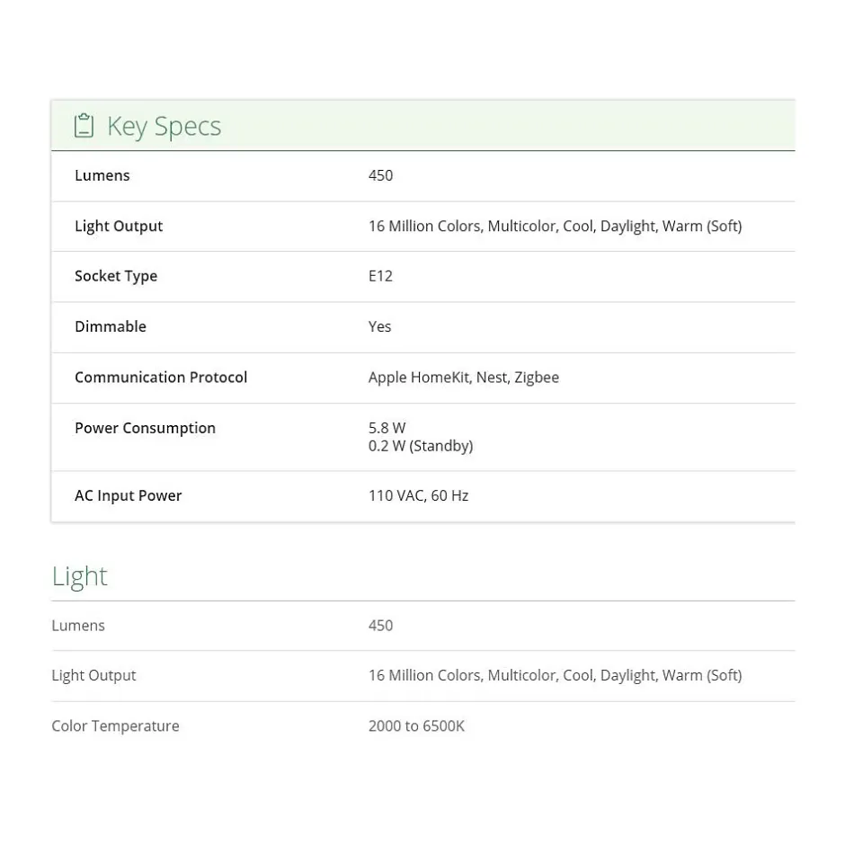 Smart Bulbs<Philips Hue E12 Bluetooth Smart LED Bulb White and Color Ambiance (556968)