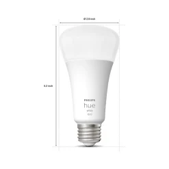 Smart Bulbs<Philips Hue 100W Equivalent A21 LED Smart Bulb, Soft Warm White (580845)