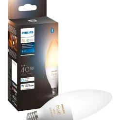 Smart Bulbs<Philips Hue 40W Equivalent B39 LED Smart Bulb, White (573089)
