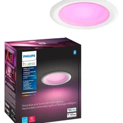 Smart Bulbs<Philips Hue 62W Equivalent E26 LED Smart Downlight, Cool White, 4/Pack (578419)