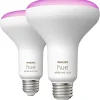 Smart Bulbs<Philips Hue 85W Equivalent E26 LED Smart Bulb, White And Color Ambiance, 2/Pack (578096)
