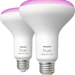 Smart Bulbs<Philips Hue 85W Equivalent E26 LED Smart Bulb, White And Color Ambiance, 2/Pack (578096)