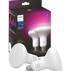 Smart Bulbs<Philips Hue 85W Equivalent E26 LED Smart Bulb, White And Color Ambiance, 2/Pack (578096)