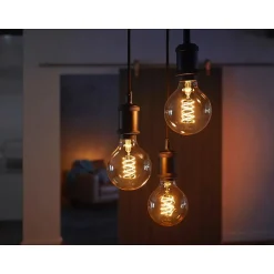 Smart Bulbs<Philips Hue 60W Equivalent G25 LED Smart Filament Bulb, Soft Warm White (571141)