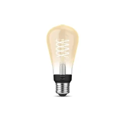 Smart Bulbs<Philips Hue 60W Equivalent ST19 LED Smart Bulb, White (571125)