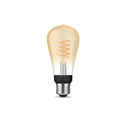 Smart Bulbs<Philips Hue 60W Equivalent ST19 LED Smart Bulb, White (571125)