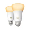 Smart Bulbs<Philips Hue 60W Equivalent A19 LED Smart Light Bulb, Warm White, 2/Pack (548560)