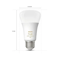 Smart Bulbs<Philips Hue 60W Equivalent A19 LED Smart Light Bulb, Warm White, 2/Pack (548560)