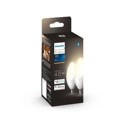 Smart Bulbs<Philips Hue 40W Equivalent Candle LED Smart Light Bulb, Soft White, 2/Pack (548289)
