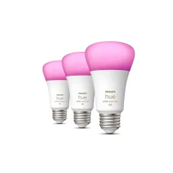 Smart Bulbs<Philips Hue 60W Equivalent E26 LED Smart Bulb, White And Color Ambiance, 3/Pack (562785)