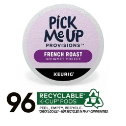Coffee<Pick Me Up Provisions™ French Roast Coffee Keurig® K-Cup® Pods, Dark Roast, 96/Carton (52966CT)