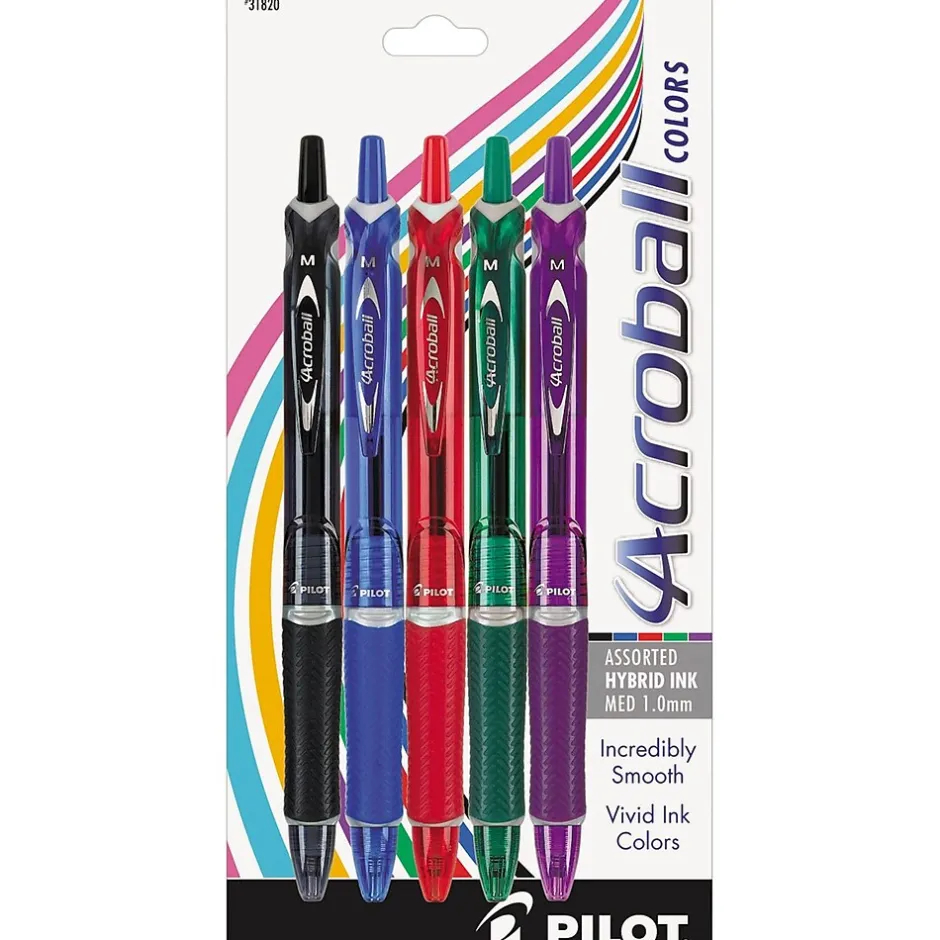 Pilot Acroball Colors Advanced Ink Retractable Ballpoint Pens, Medium Point, Assorted Ink, 5/Pack (31820) Best
