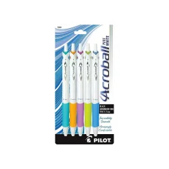 Pilot Acroball PureWhite Advanced Ink Retractable Ballpoint Pens, Fine Point, Black Ink, 5/Pack (31861) Online