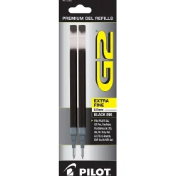 Pilot G2 Gel-Ink Pen Refill, Extra Fine Tip, Black Ink, 2/Pack (77232) Clearance