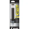 Pilot G2 Gel-Ink Pen Refill, Ultra Fine Tip, Black, 2/Pack (77287) Discount