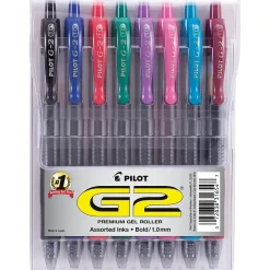 Pilot G2 Retractable Gel Pens, Bold Point, Assorted Ink, 8/Pack (31654) Sale