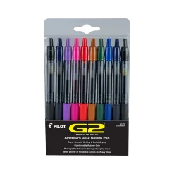 Pilot G2 Retractable Gel Pens, Fine Point, Assorted Inks, 20/Pack (G2720006-CB) New