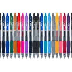 Pilot G2 Retractable Gel Pens, Fine Point, Assorted Inks, 20/Pack (G2720006-CB) New